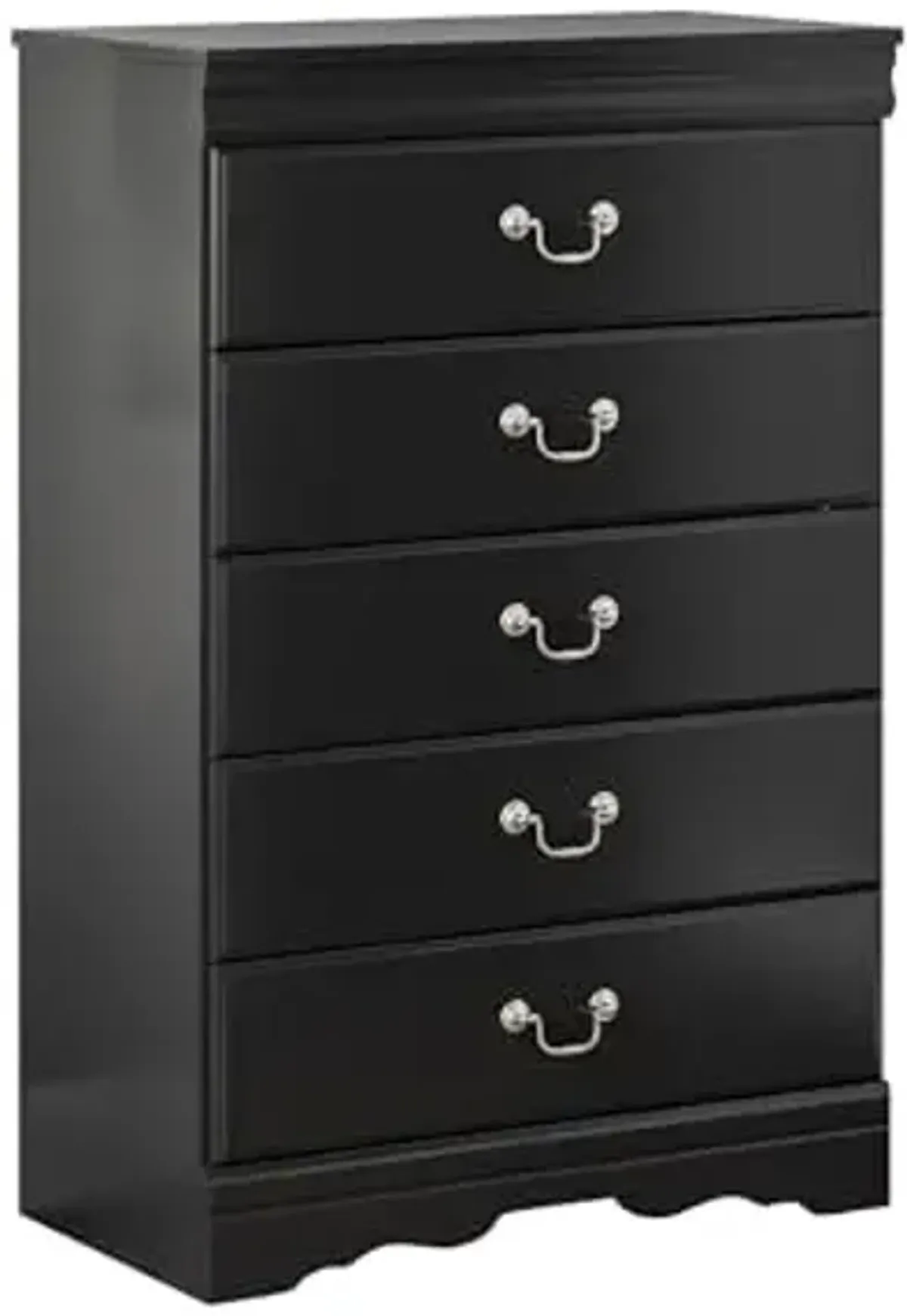 Signature Design by Ashley Huey Vineyard Traditional 5 Drawer Chest of Drawers, Black