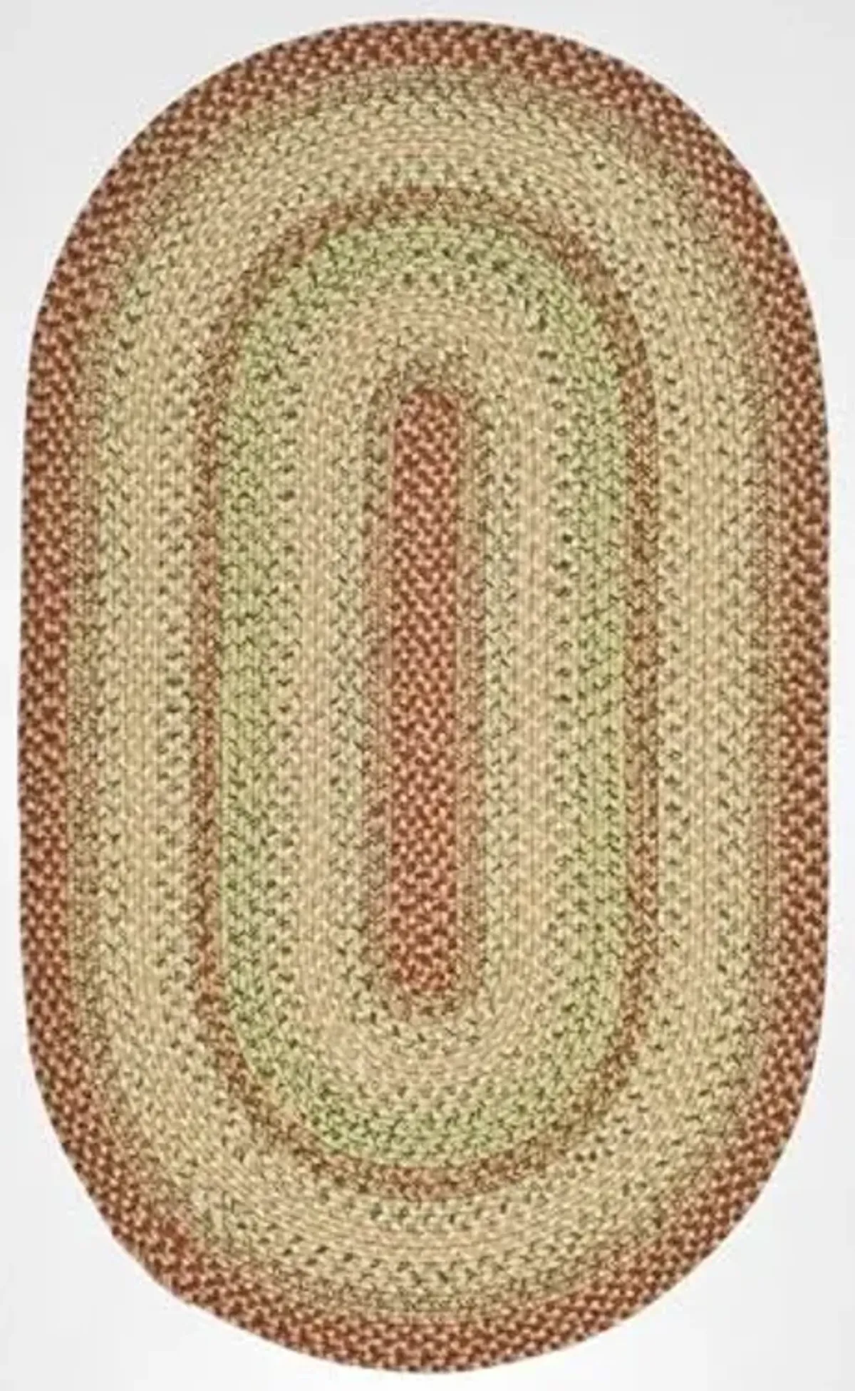 SAFAVIEH Washable Rug Outdoor Braided Collection - 4' x 6' Oval, Rust & Multi, Handmade & Reversible, Non-Shedding & Easy to Clean, Ideal for Patio, Backyard, Mudroom (BRD303A)