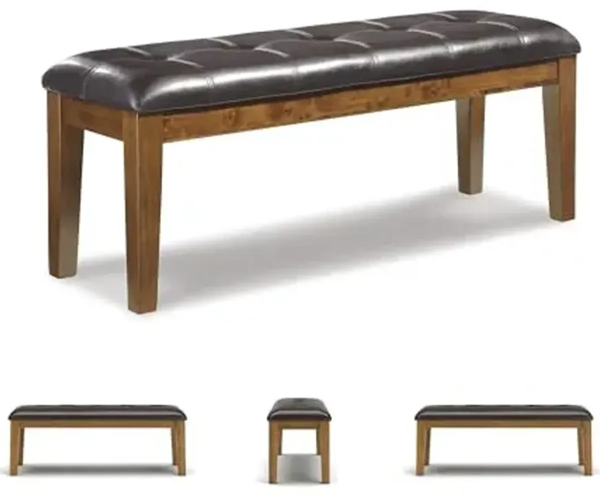 Signature Design by Ashley Ralene Tufted Upholstered Dining Room Bench, Medium Brown