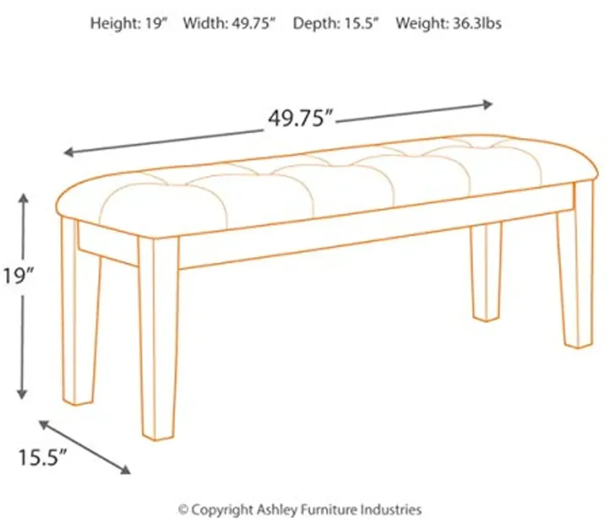 Signature Design by Ashley Ralene Tufted Upholstered Dining Room Bench, Medium Brown