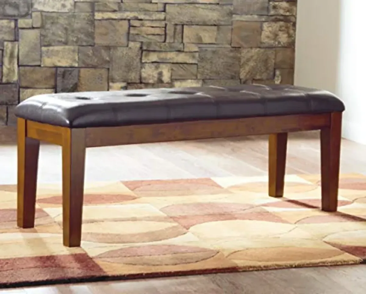 Signature Design by Ashley Ralene Tufted Upholstered Dining Room Bench, Medium Brown