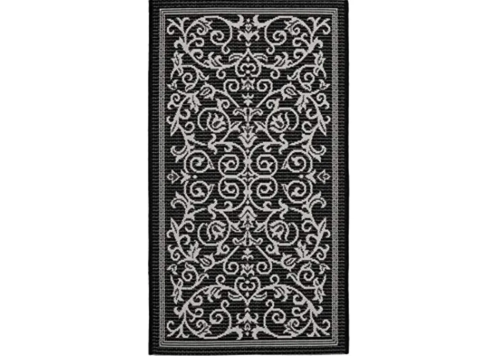 SAFAVIEH Courtyard Collection Accent Rug - 2' x 3'7", Black & Sand, Indoor/Outdoor & Washable, Ideal for High Traffic Areas in Patio, Backyard, Mudroom, Entryway, Doormat (CY2098-3908-2)