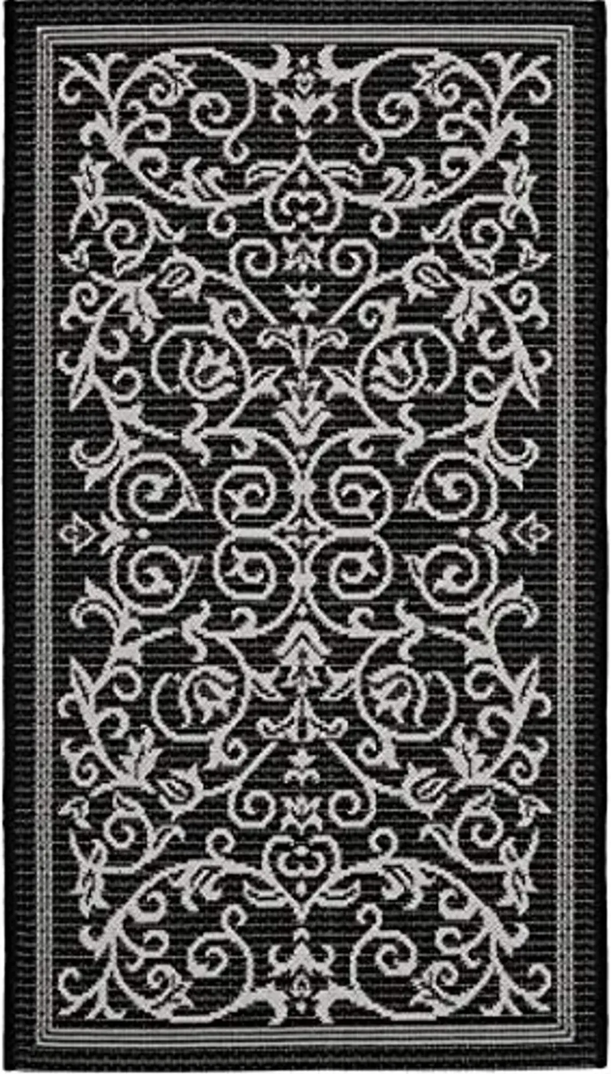 SAFAVIEH Courtyard Collection Accent Rug - 2' x 3'7", Black & Sand, Indoor/Outdoor & Washable, Ideal for High Traffic Areas in Patio, Backyard, Mudroom, Entryway, Doormat (CY2098-3908-2)