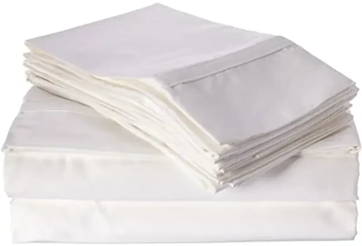 Tribeca Living® 500 Thread Count Extra Deep Pocket 6-Piece Egyptian Cotton Sheet Set White Cal King White
