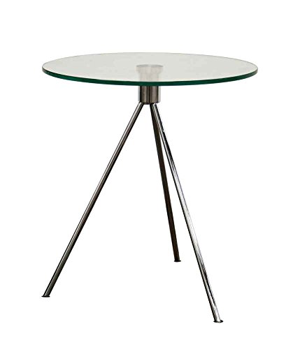 Baxton Studio Triplet Round Glass Top End Table with Tripod Base, Clear, Medium (TTT-01)