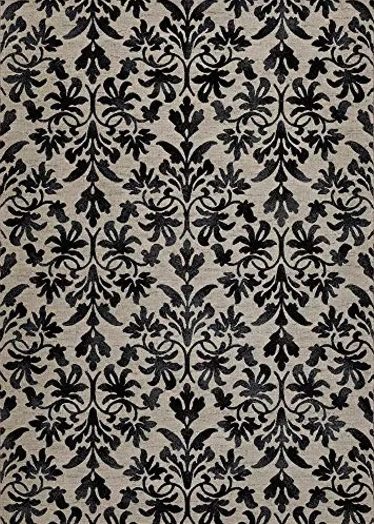 Couristan Everest Indoor Area Rug – 2' x 3'7" in Grey-Black, Durable Power-Loomed Damask Design Rug – Living Room, Bedroom or Dining Home Decor