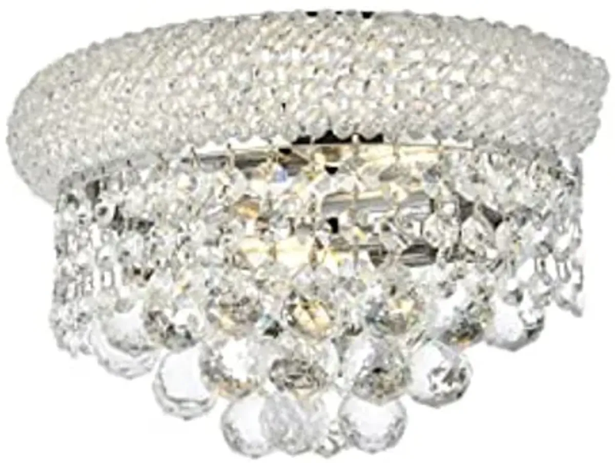 Elegant Lighting 1800W12C/RC Primo 6-Inch High 2-Light Wall Sconce, Chrome Finish with Crystal (Clear) Royal Cut RC Crystal