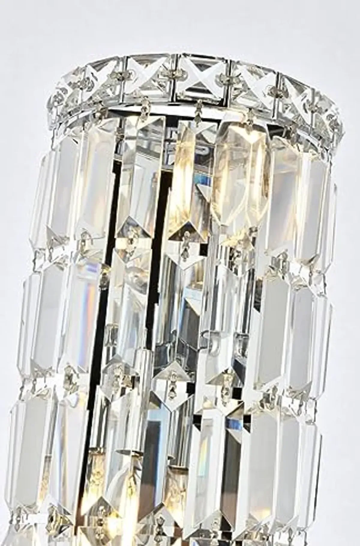 Elegant Lighting Maxim Collection 2030W6C/RC 2-Light Wall Sconce with Royal Cut Crystals, Chrome Finish