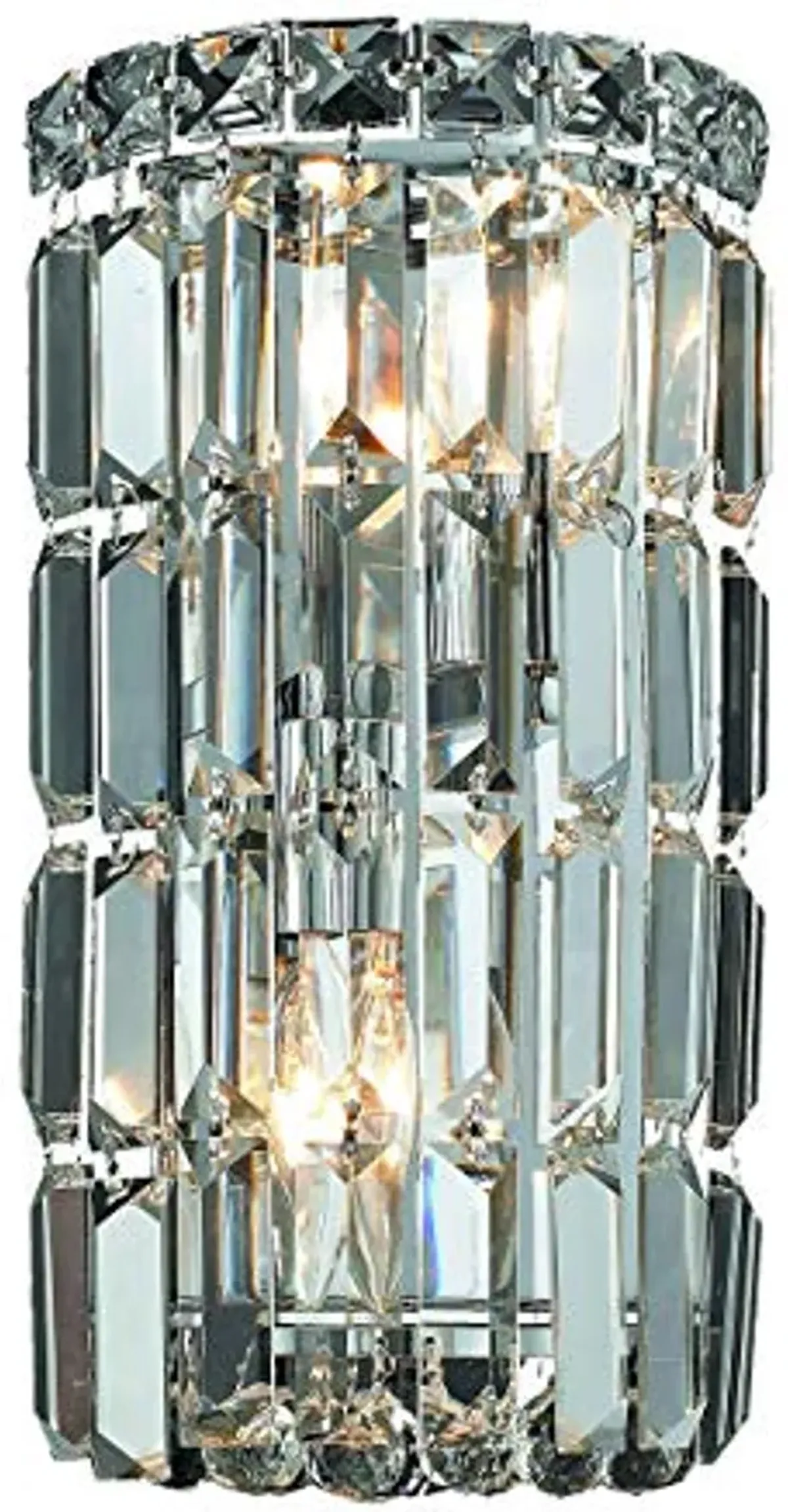 Elegant Lighting Maxim Collection 2030W6C/RC 2-Light Wall Sconce with Royal Cut Crystals, Chrome Finish