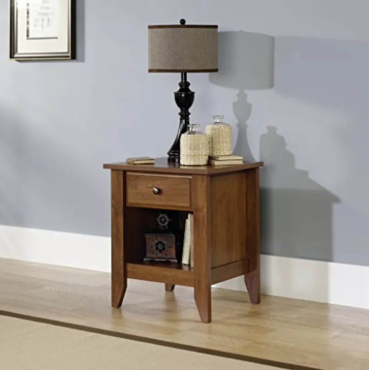 Sauder Shoal Creek Night Stand, L: 20.87" x W: 17.48" x H: 24.06", Oiled Oak