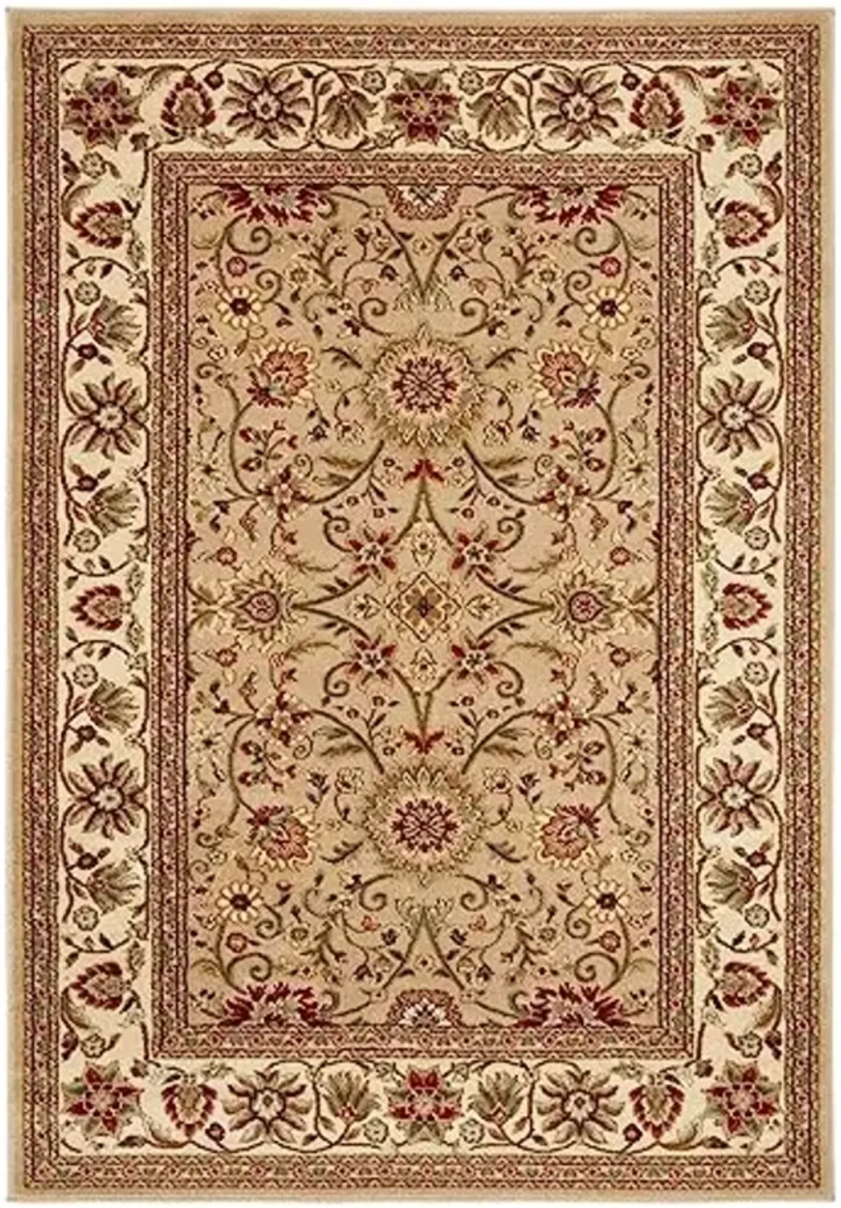 SAFAVIEH Lyndhurst Collection Area Rug - 9' x 12', Beige & Ivory, Traditional Oriental Design, Non-Shedding & Easy Care, Ideal for High Traffic Areas in Living Room, Bedroom (LNH212D)