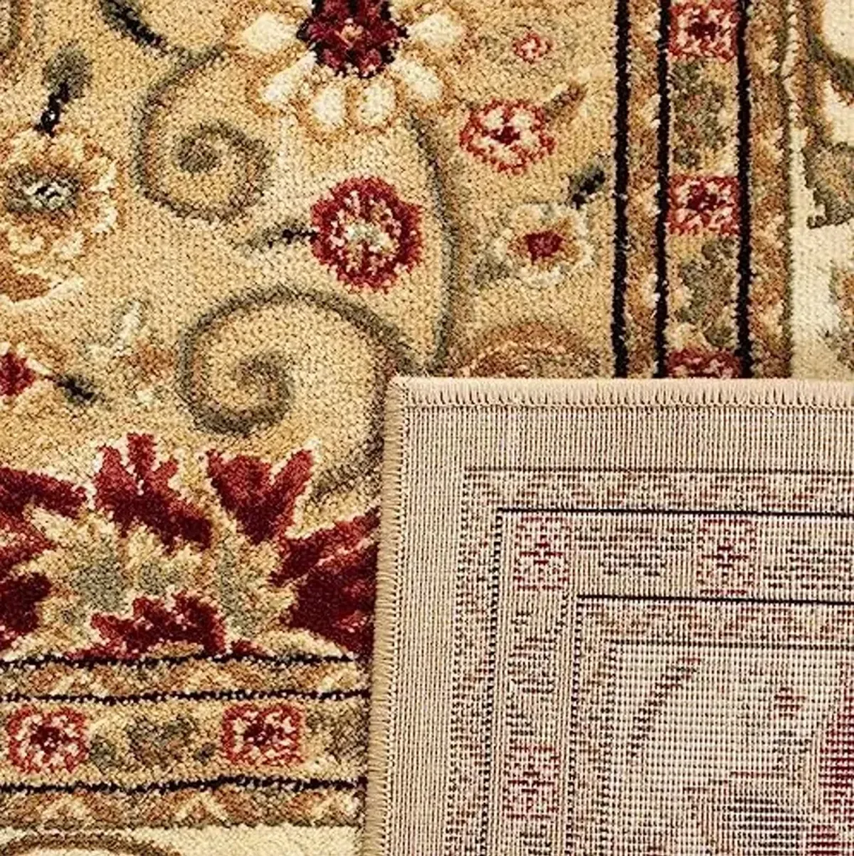 SAFAVIEH Lyndhurst Collection Area Rug - 9' x 12', Beige & Ivory, Traditional Oriental Design, Non-Shedding & Easy Care, Ideal for High Traffic Areas in Living Room, Bedroom (LNH212D)