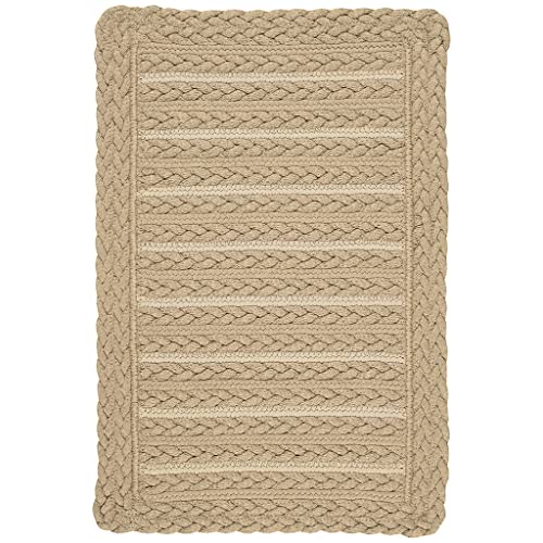 Capel Rugs Boathouse Cross Sewn Rectangle Braided Area Rug, 7 x 7', Beige