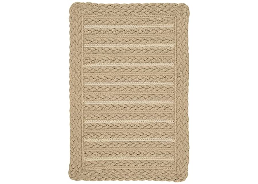 Capel Rugs Boathouse Cross Sewn Rectangle Braided Runner Rug, 2 x 8', Beige