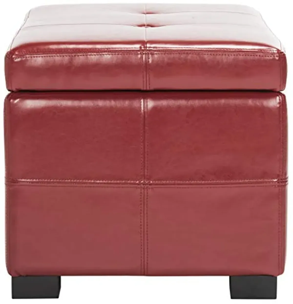 Safavieh Hudson Collection NoHo Tufted Red Leather Small Storage Bench