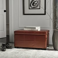 Safavieh Hudson Collection NoHo Tufted Red Leather Small Storage Bench