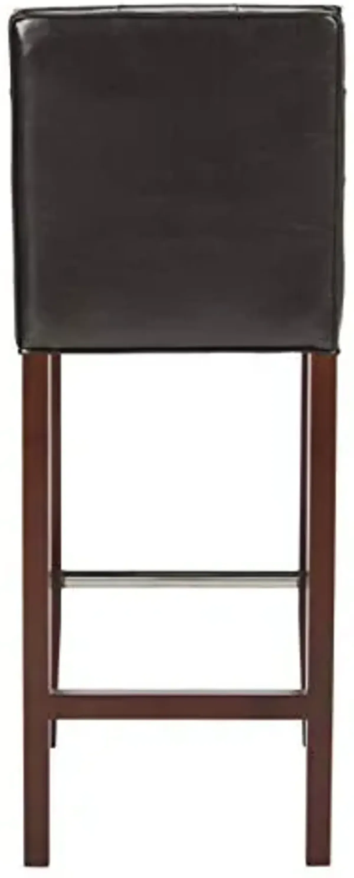 SAFAVIEH Home Collection Thompson Brown Faux Leather/ Cherry Mahogany 30-inch Nailhead Trim Tufted Kitchen Breakfast Nook Dining Pub Bar Stool