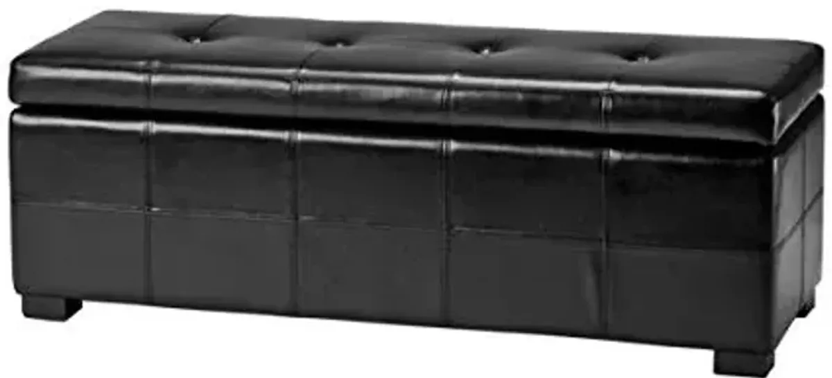 Safavieh Hudson Collection NoHo Tufted Brown Leather Large Storage Bench