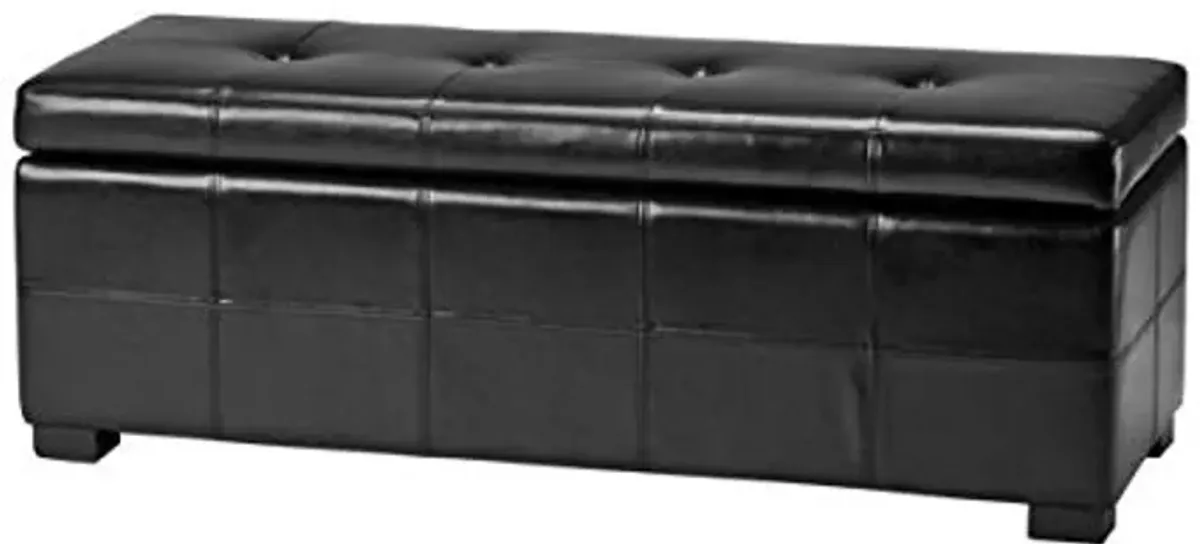 Safavieh Hudson Collection NoHo Tufted Brown Leather Large Storage Bench