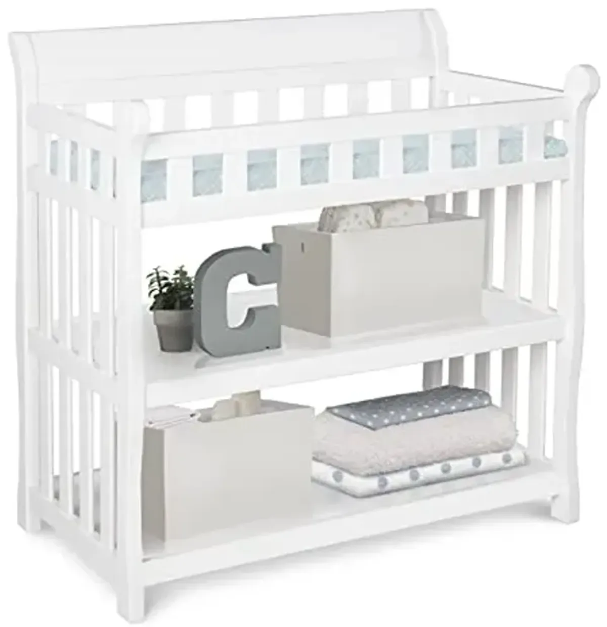 Delta Children Eclipse Changing Table with Changing Pad, White