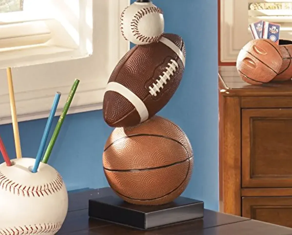 Signature Design by Ashley Nyx Youth 24" Baseball & Football Athletic Table Lamp, Brown & Orange