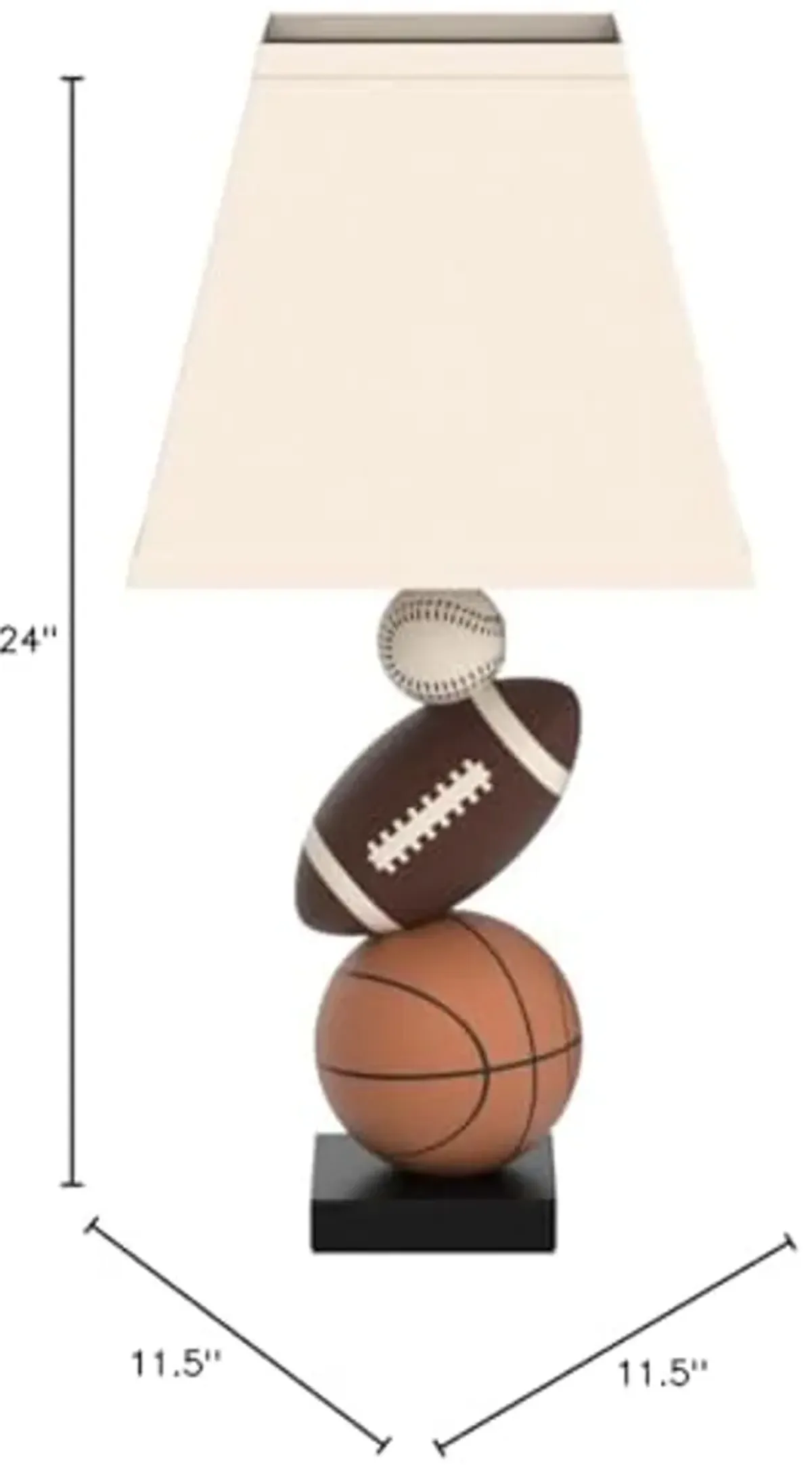 Signature Design by Ashley Nyx Youth 24" Baseball & Football Athletic Table Lamp, Brown & Orange