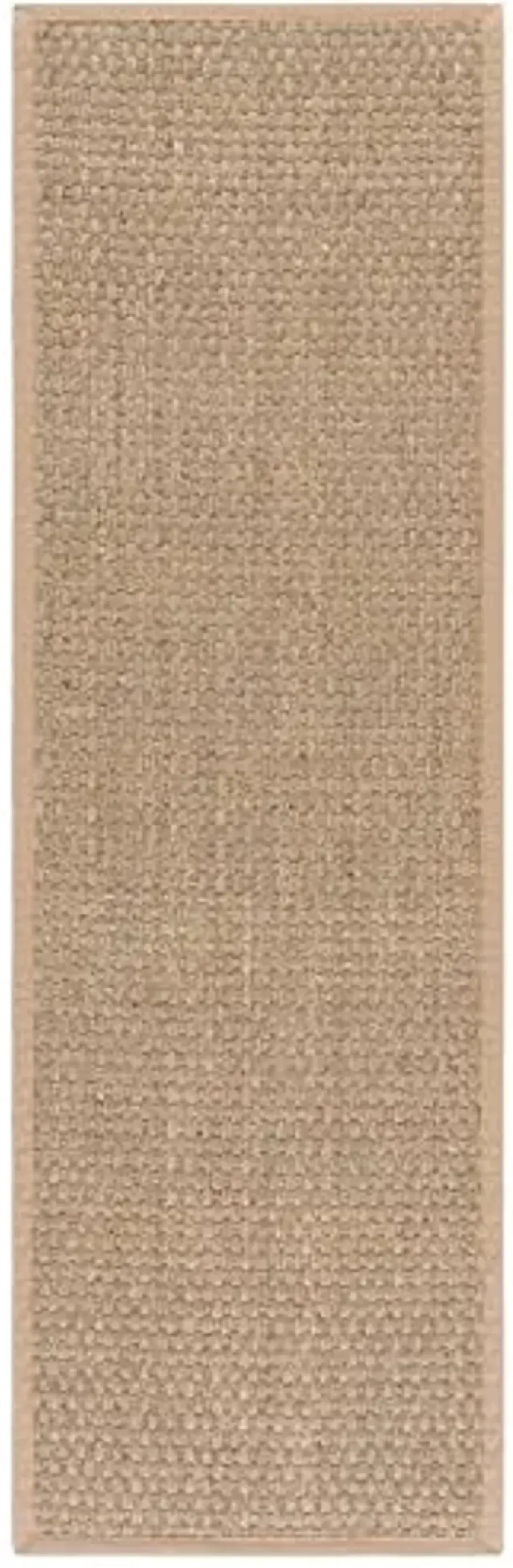 SAFAVIEH Natural Fiber Collection Runner Rug - 2'6" x 6', Natural & Beige, Seagrass, Basketweave Pattern with Border (NF114A)