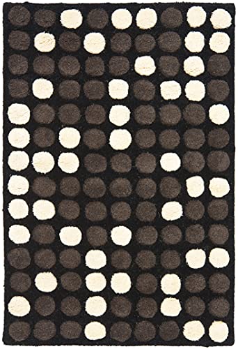 SAFAVIEH Soho Collection 2' x 3' Black / White SOH726A Handmade Premium Wool & Viscose Accent Rug