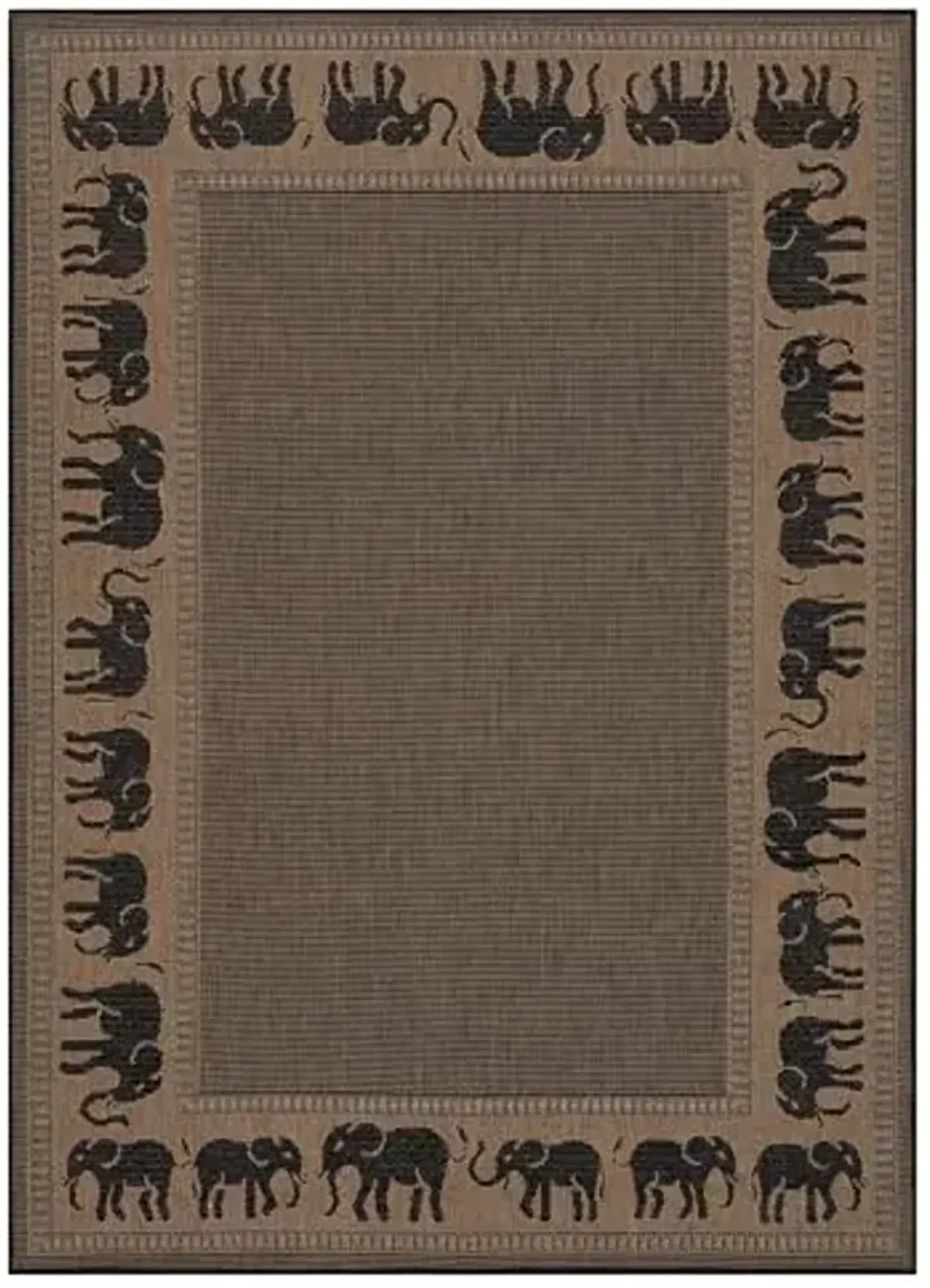 Couristan Recife Indoor Outdoor Area Rug – 7'6" x 10'9" in Cocoa-Black, Durable Flatwoven Animal Print Design Rug – Entryway, Patio or Mudroom Home Decor