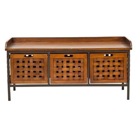 Safavieh American Homes Collection Isaac Filbert Brown Wooden Storage Bench