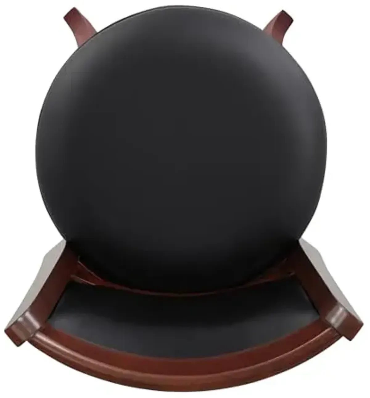 Upholstered Bar Height Swivel Stools With Backs, Faux Leather Bar Stools, 30" Seat Height, Solid Wood Frame, Easy Assembly, Kitchen Island, Dining Room, Solid Rest, Dark Cherry