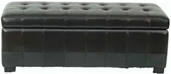 Safavieh Hudson Collection Nolita Leather Large Storage Bench, Black