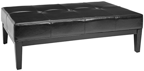 Safavieh Hudson Collection Bleecker Black Leather Cocktail Bench