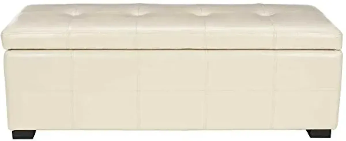 Safavieh Hudson Collection NoHo Tufted Brown Leather Large Storage Bench