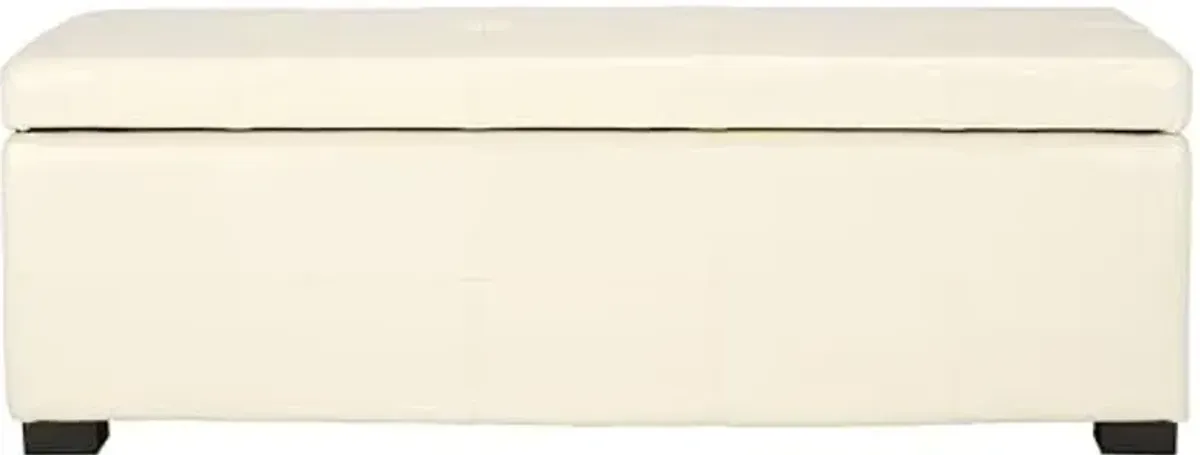 Safavieh Hudson Collection NoHo Tufted Brown Leather Large Storage Bench