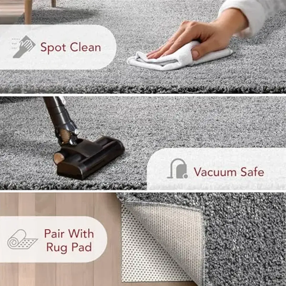 nuLOOM Marleen Contemporary Shag Area Rug, 5x8, Gray