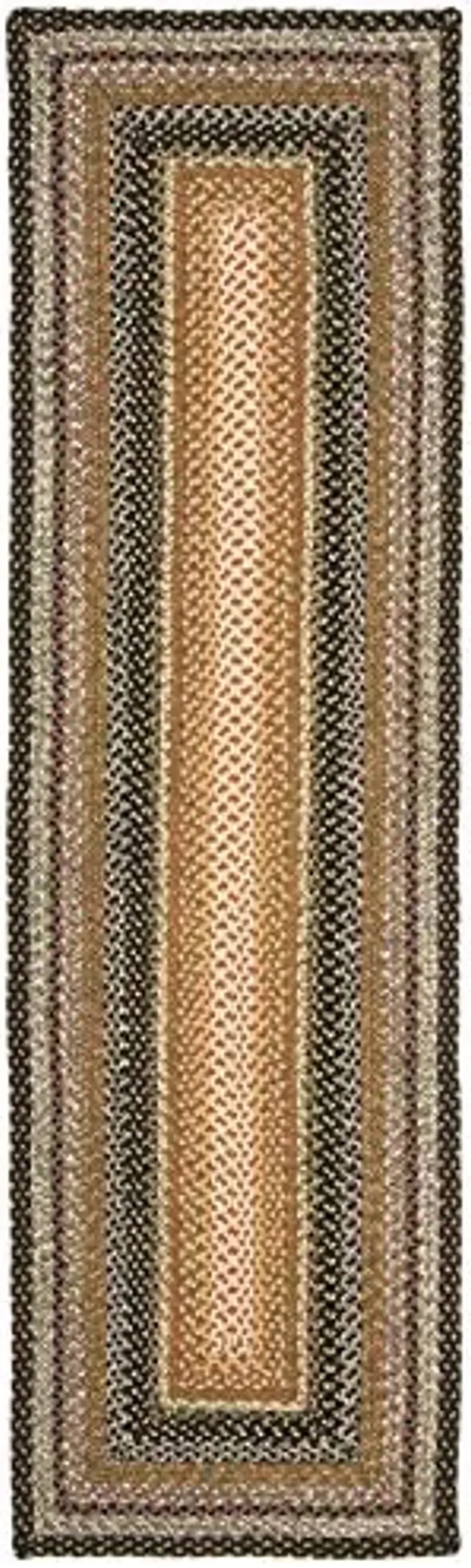 SAFAVIEH Washable Rug Outdoor Braided Collection - 2'3" x 12' Runner, Multi, Handmade & Reversible, Non-Shedding & Easy to Clean, Ideal for Patio, Backyard, Mudroom (BRD308A)