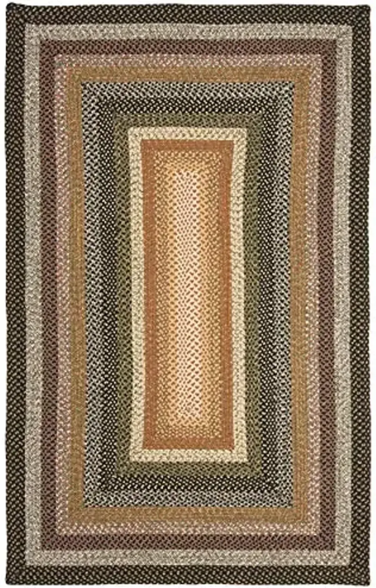 SAFAVIEH Washable Rug Outdoor Braided Collection - 5' x 8', Multi, Handmade & Reversible, Non-Shedding & Easy to Clean, Ideal for Patio, Backyard, Mudroom (BRD308A)