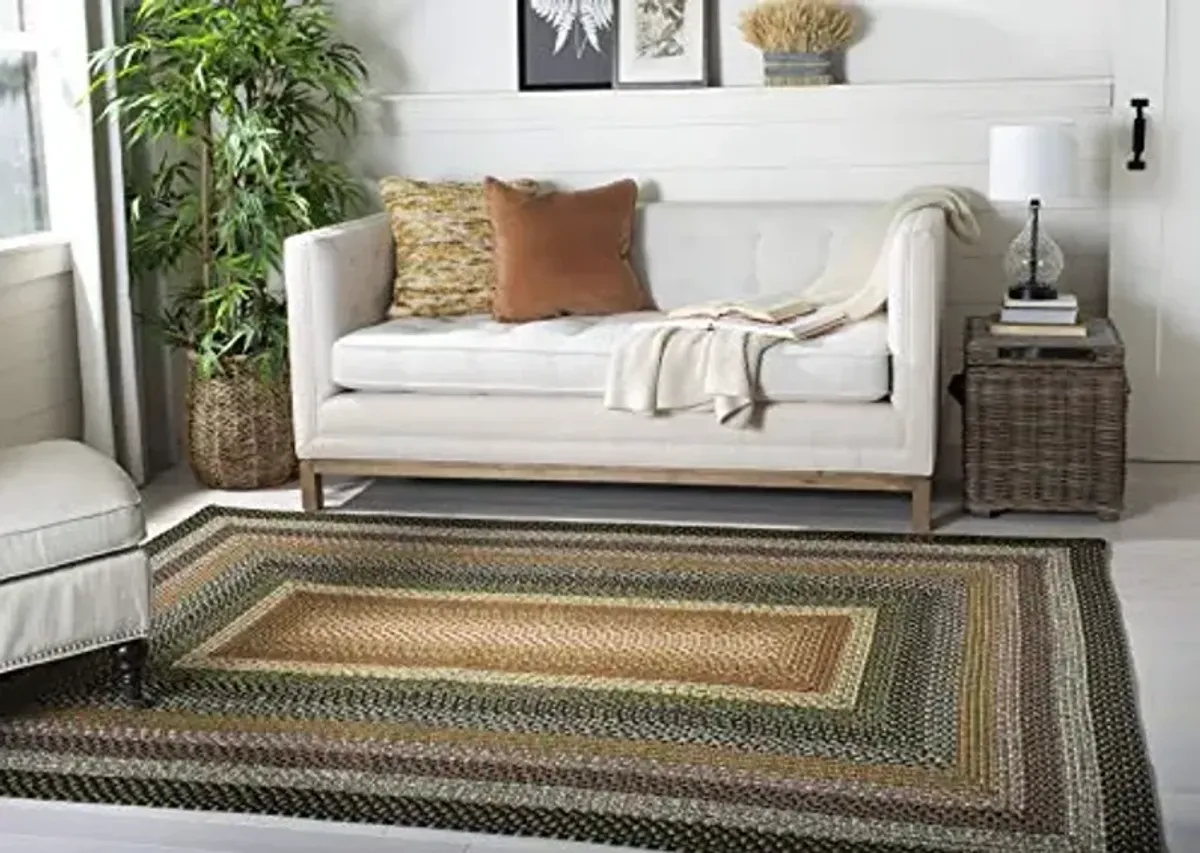 SAFAVIEH Washable Rug Outdoor Braided Collection - 5' x 8', Multi, Handmade & Reversible, Non-Shedding & Easy to Clean, Ideal for Patio, Backyard, Mudroom (BRD308A)