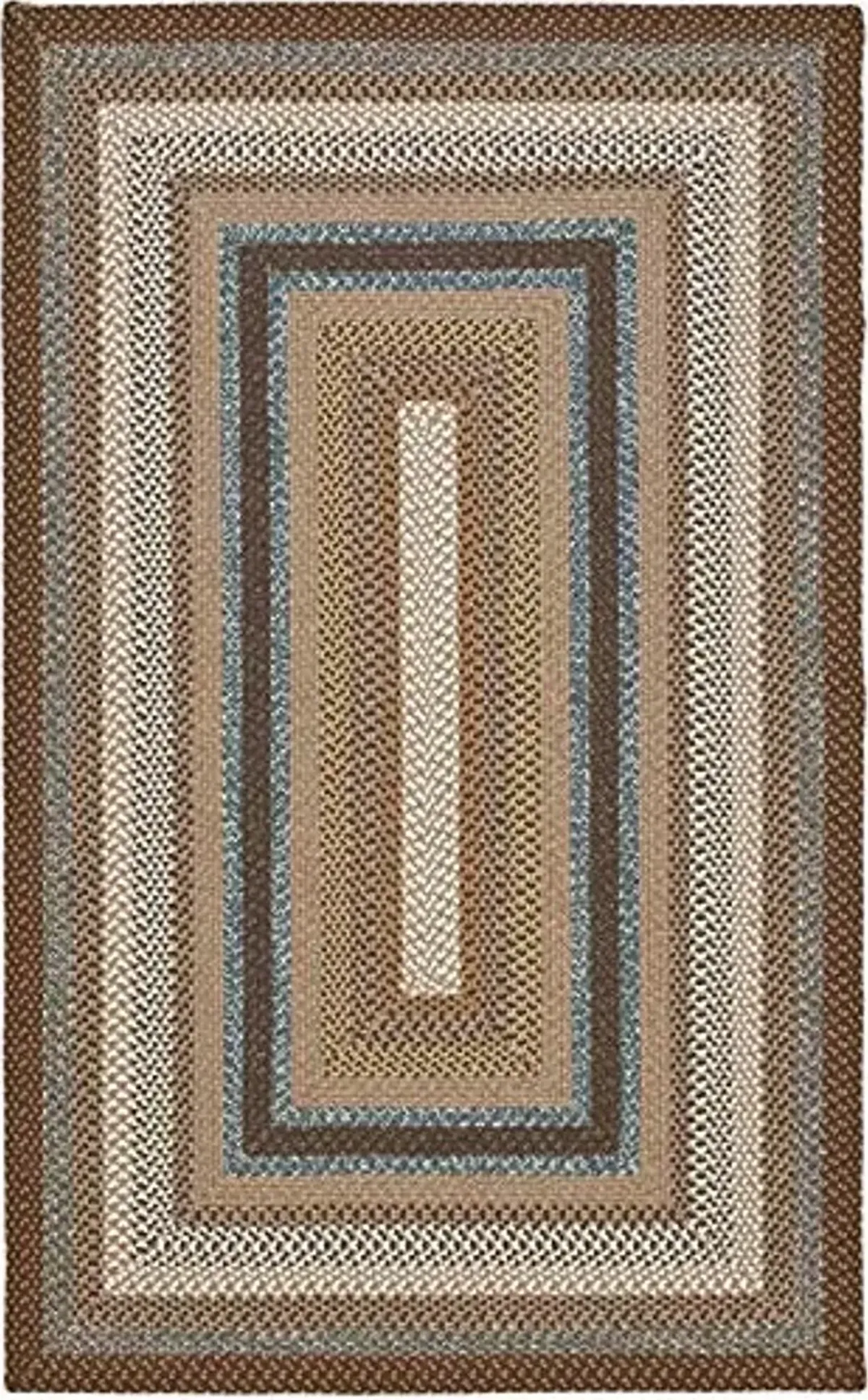 SAFAVIEH Washable Rug Outdoor Braided Collection - 5' x 8', Brown & Multi, Handmade & Reversible, Non-Shedding & Easy to Clean, Ideal for Patio, Backyard, Mudroom (BRD313A)