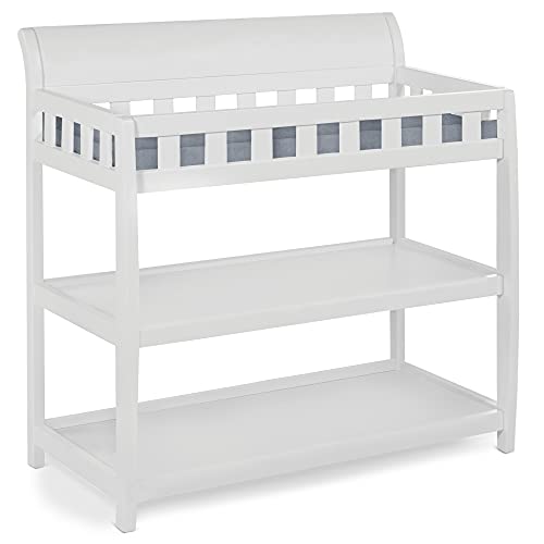 Delta Children Bentley Changing Table with Changing Pad, Greenguard Gold Certified, White