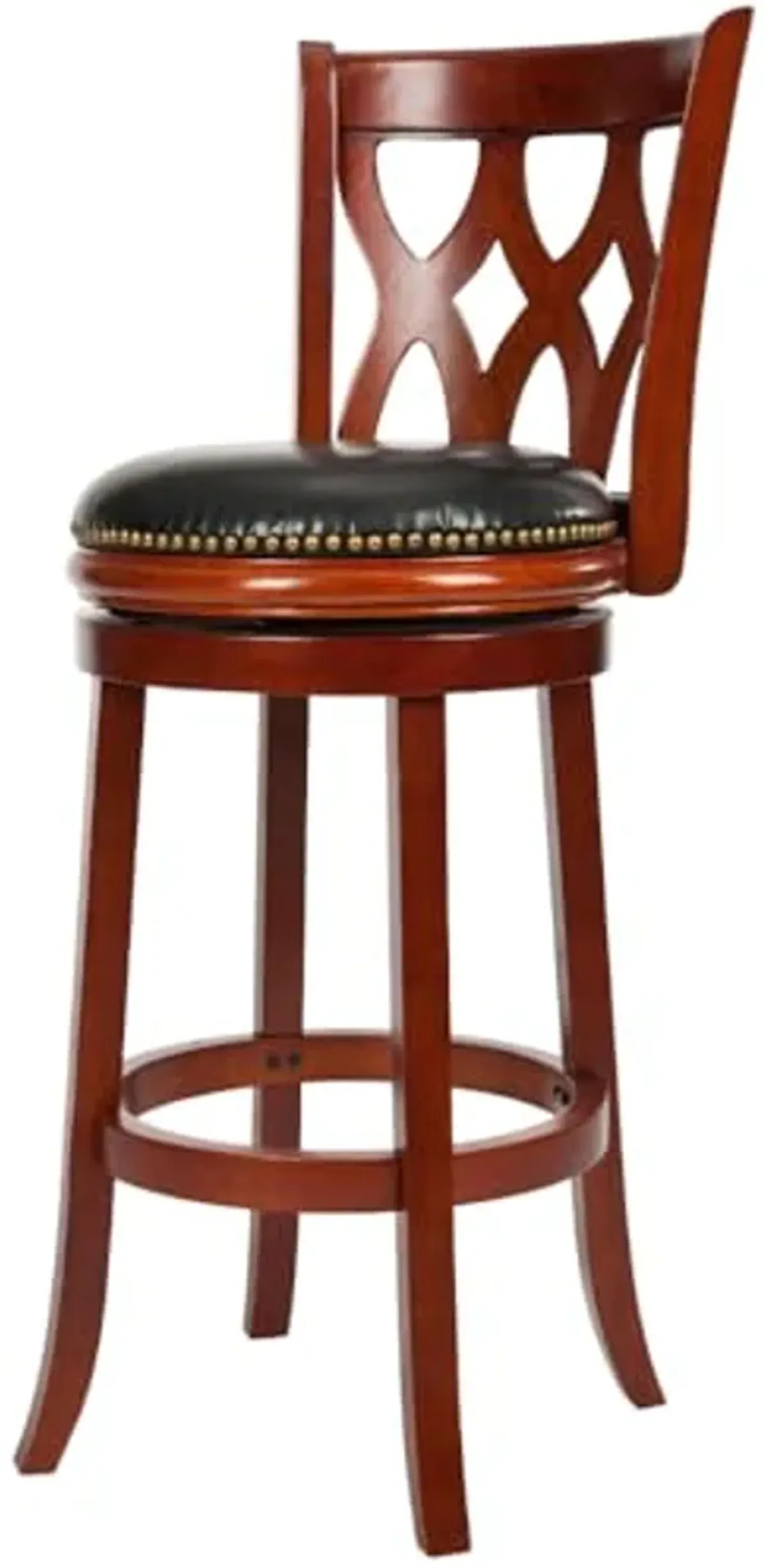 Safavieh Home Collection Lancaster Light Cherry and Black Leather Swivel 29-inch Bar Stool