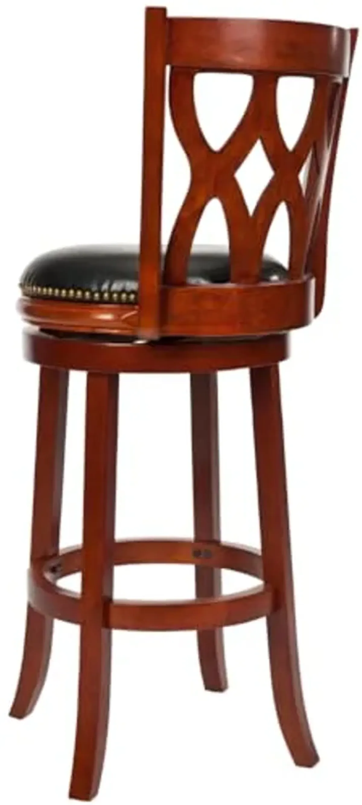 Safavieh Home Collection Lancaster Light Cherry and Black Leather Swivel 29-inch Bar Stool