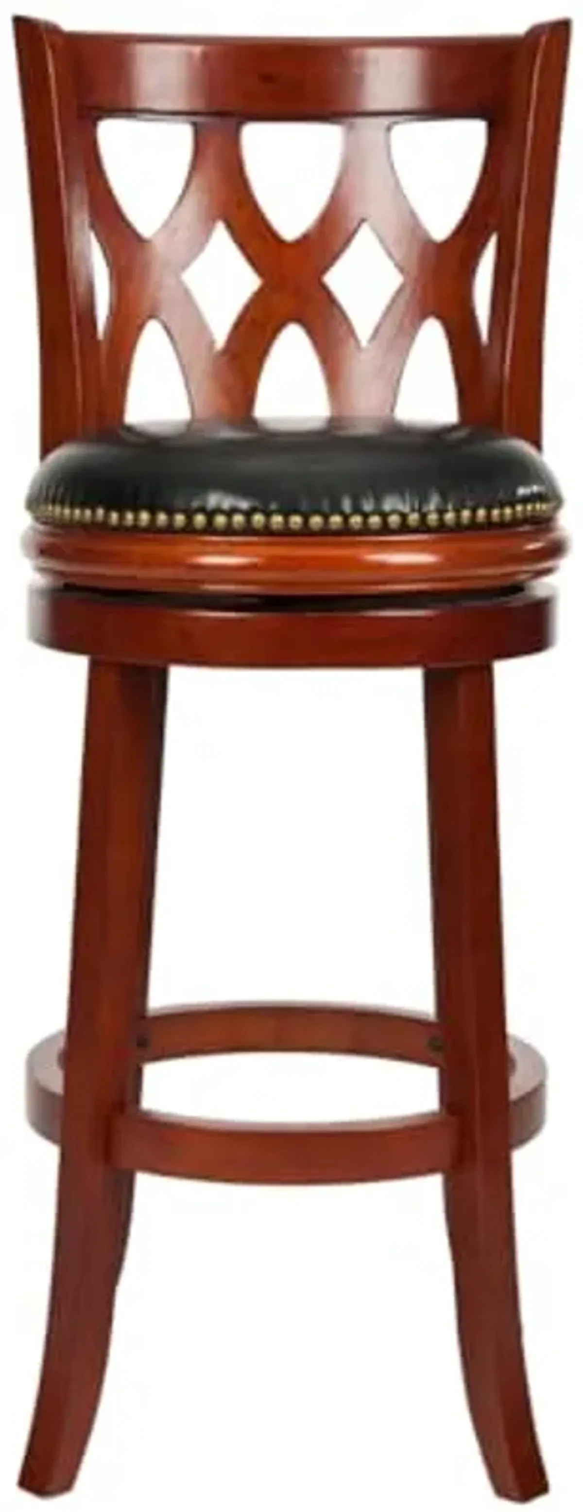 Safavieh Home Collection Lancaster Light Cherry and Black Leather Swivel 29-inch Bar Stool