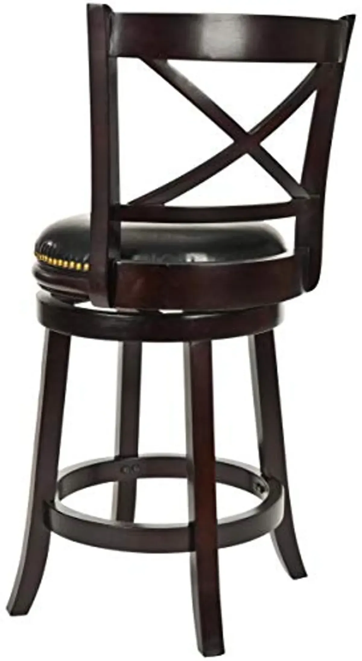 Safavieh Home Collection Caitlin Cappiccino and Black Leather Nail Head Trim Bar Stool