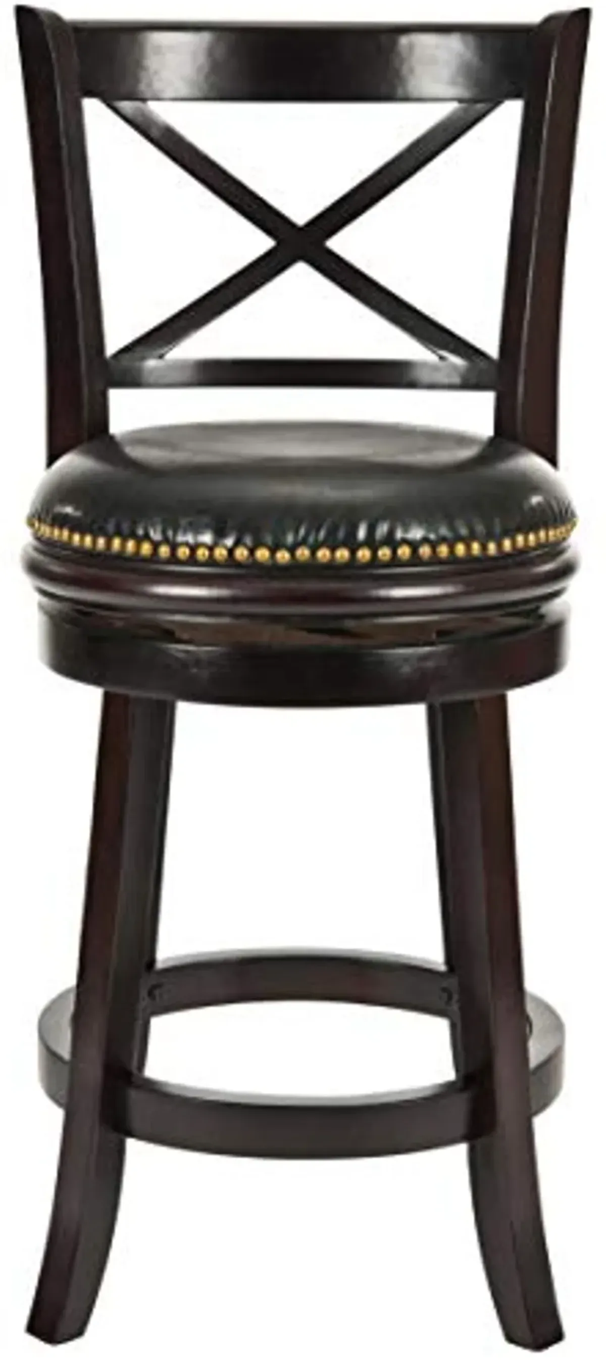 Safavieh Home Collection Caitlin Cappiccino and Black Leather Nail Head Trim Bar Stool