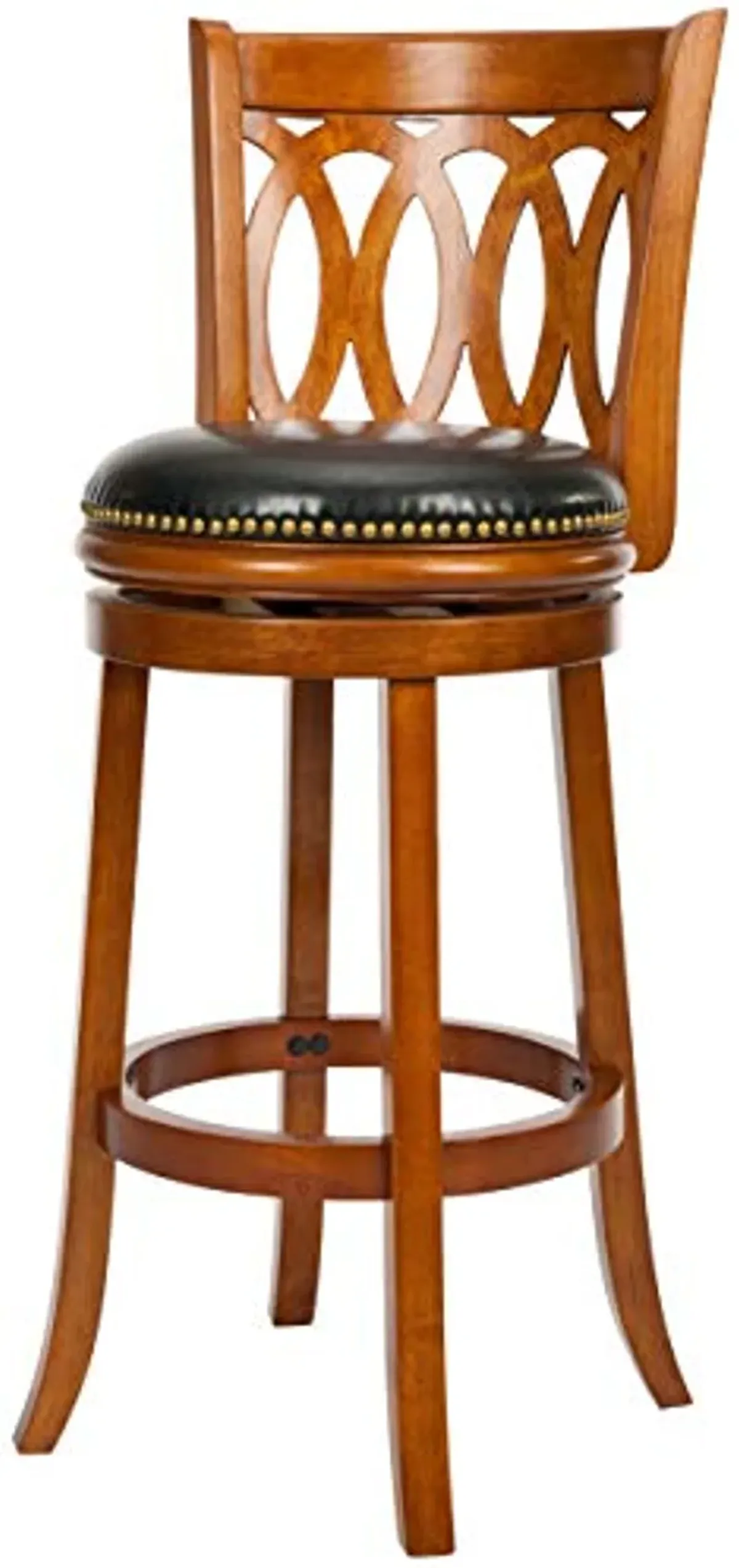 Safavieh Home Collection Baldwin Dark Oak and Black Leather Swivel 29-inch Bar Stool