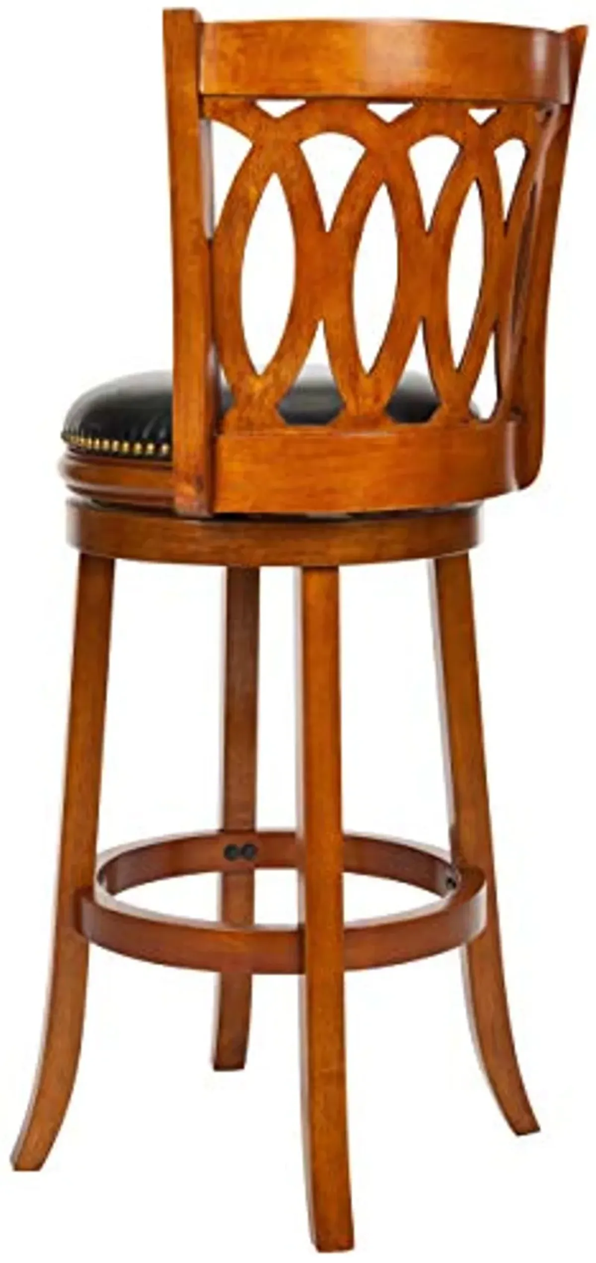 Safavieh Home Collection Baldwin Dark Oak and Black Leather Swivel 29-inch Bar Stool