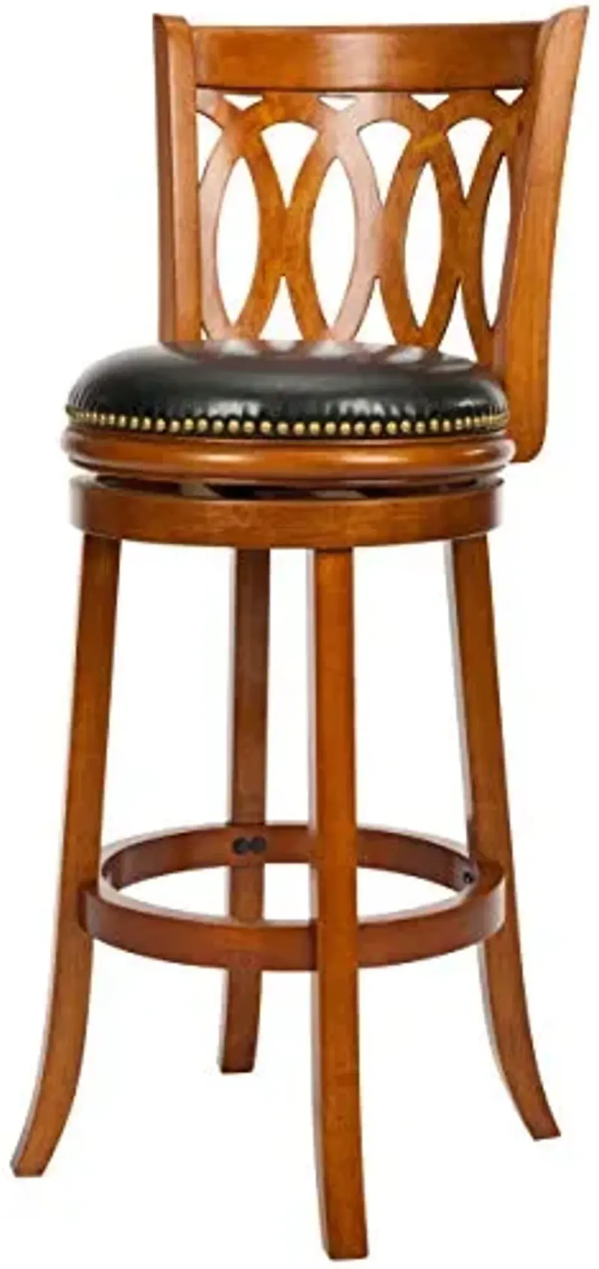 Safavieh Home Collection Baldwin Dark Oak and Black Leather Swivel 29-inch Bar Stool
