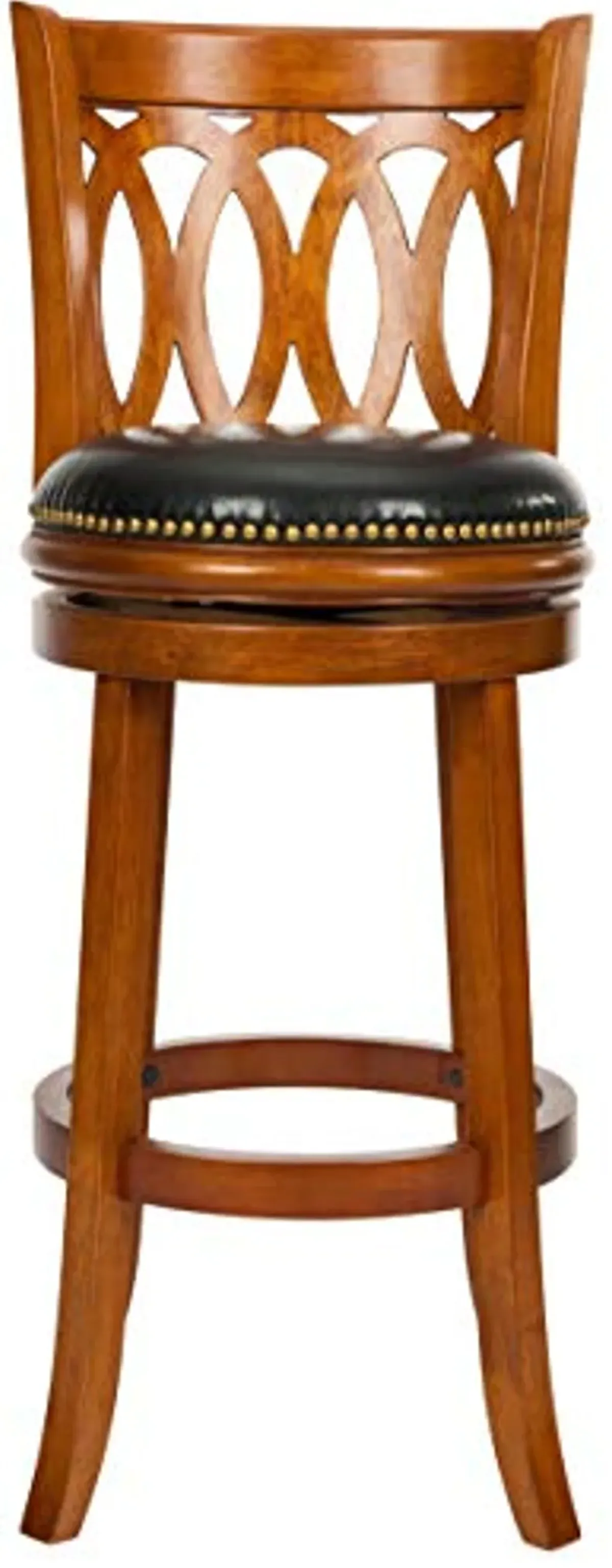 Safavieh Home Collection Baldwin Dark Oak and Black Leather Swivel 29-inch Bar Stool